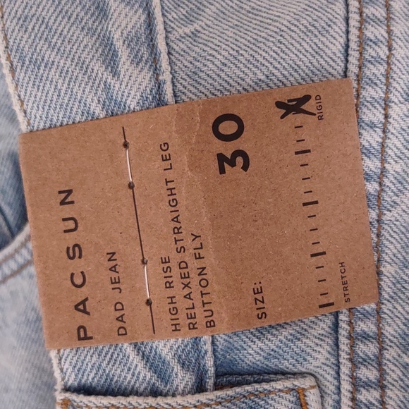 NWT Pacsun Size 30 Dad Jean High Rise Relaxed Straight Leg Button Fly Jeans - Picture 4 of 16